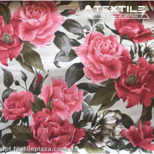 Армани шелк цветной 3892D053C1 красные розы-маки, серебристый