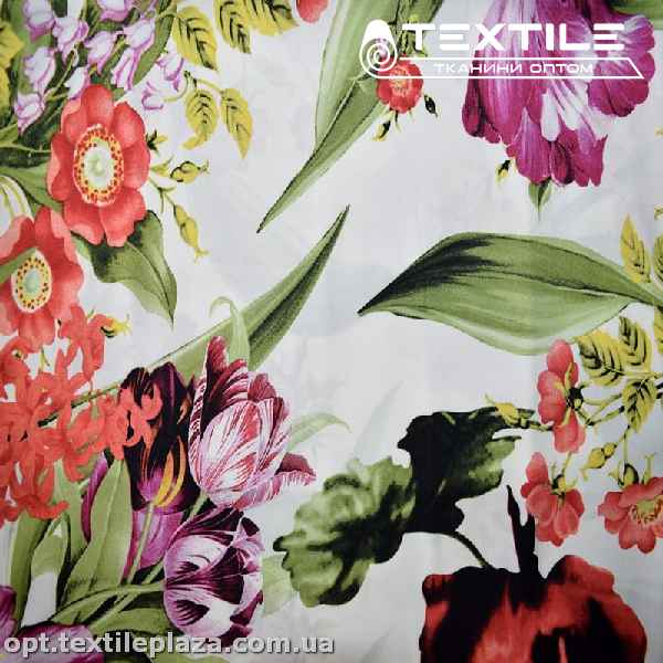 Армани шелк цветной 3541D5C1 цветы на белом фоне