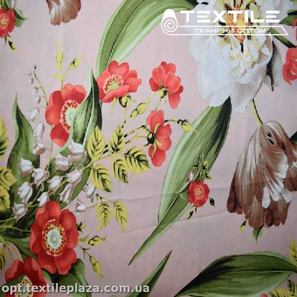 Армани шелк цветной 3541D5C2 цветы на пудровом фоне