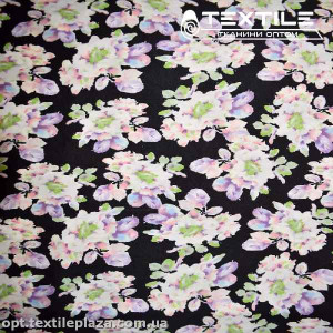 Армани шелк цветной 3541D2C1 цветы на черном фоне