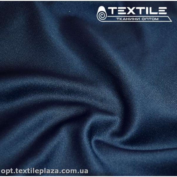 Атлас плотный однотонный 3860C18 темно-синий