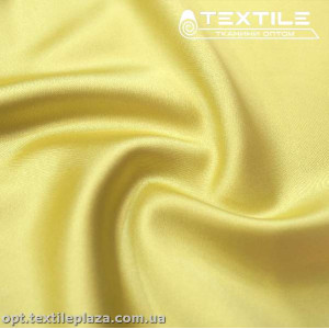 Атлас плотный однотонный 2655C16 бледно-желтый