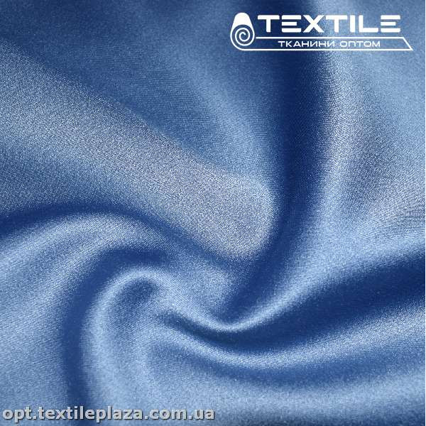 Атлас плотный однотонный 2975C7 сизо-голубой