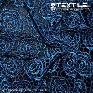 Ажур 5810CHE крупная роза морская волна
