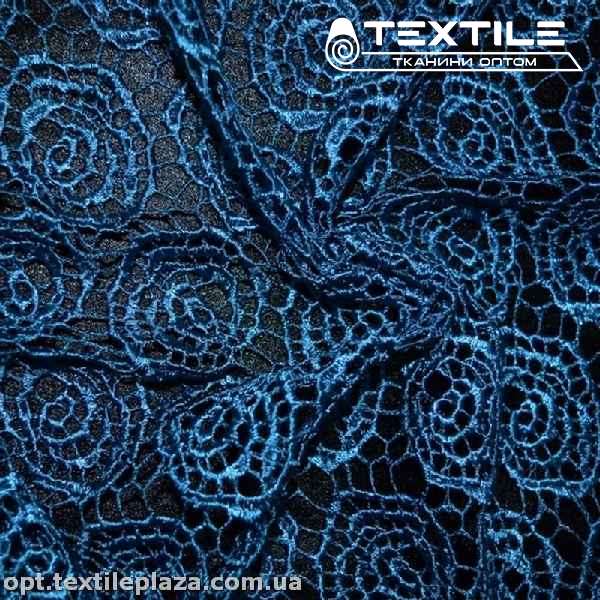 Ажур 5810CHE крупная роза морская волна