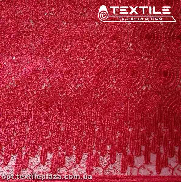Ажур 5810 пайетки красный