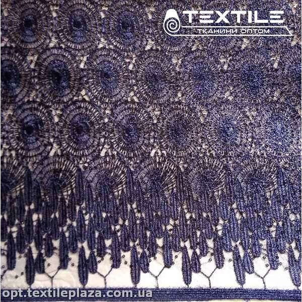 Ажур 5810 пайетки темно-синий