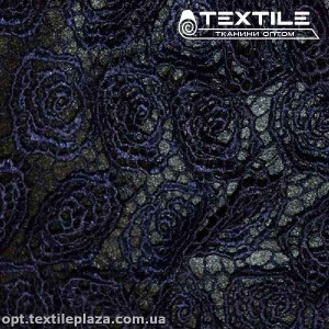 Ажур 5810CHE крупная роза темно-синий