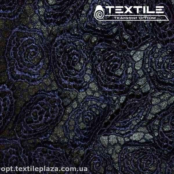 Ажур 5810CHE крупная роза темно-синий
