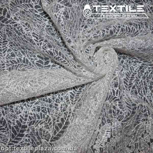 Ажур 5810TU/SP листики пайетки белый