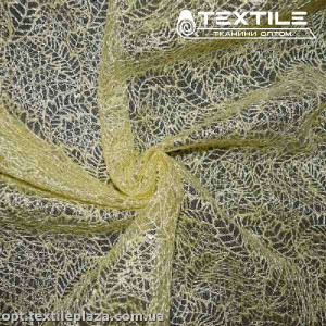 Ажур 5810TU/SP листики пайетки желтый