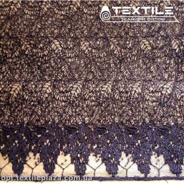 Ажур 5810 пайетки темно-синий