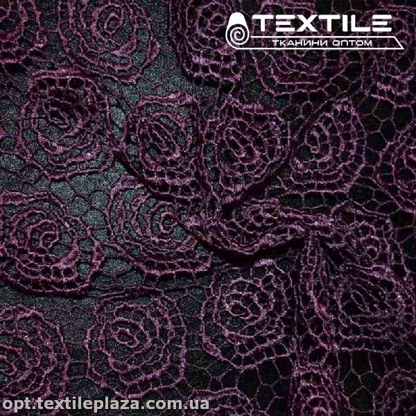 Ажур 5810CHE крупная роза сливовый