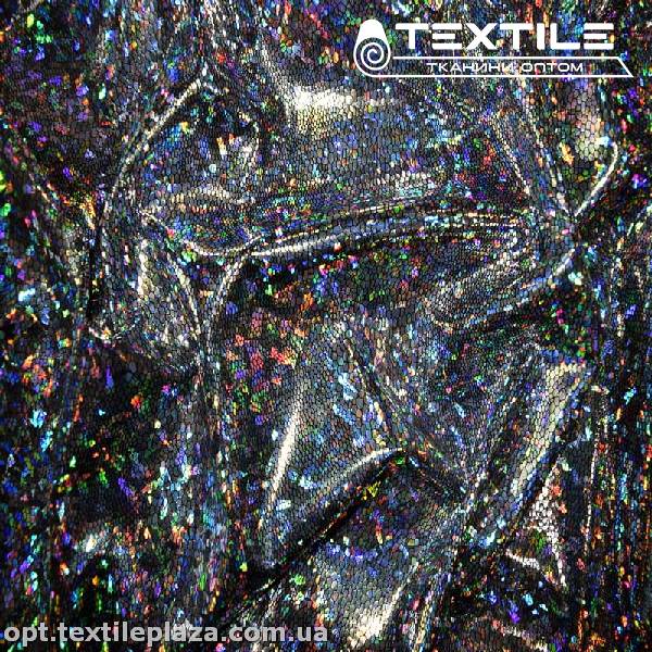 Бифлекс (купальник) голограмма 6098C2 серебро на черном