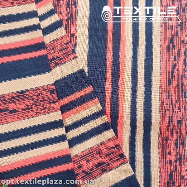 Коттон-slub цветной 3851D2C2 полоска, красный