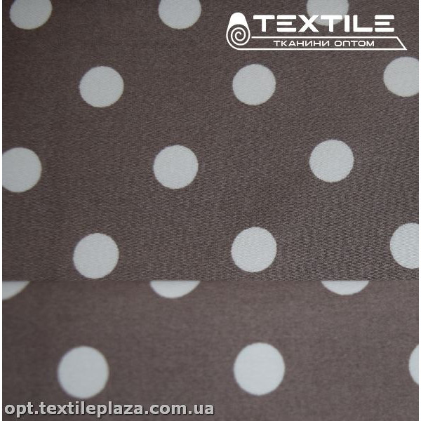 Коттон плотный стрейчевый цветной 3911D1C2 горошек, мокко
