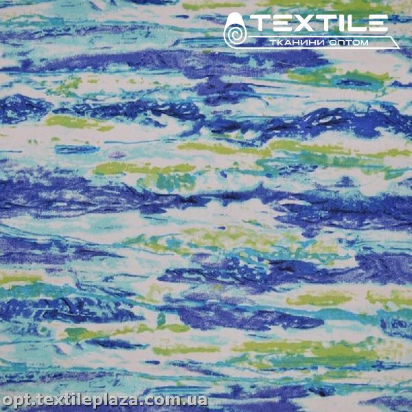 Коттон плотный стрейчевый цветной 2703D4C4 абстракция, голубой