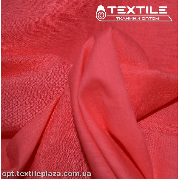 Коттон плотный стрейчевый однотонный 10454C4 коралловый