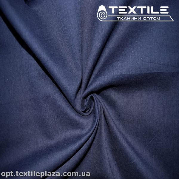 Коттон плотный стрейчевый однотонный 2673C1 синий