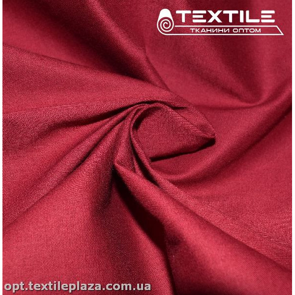 Коттон тонкий стрейчевый однотонный 3847C37 вишнёвый