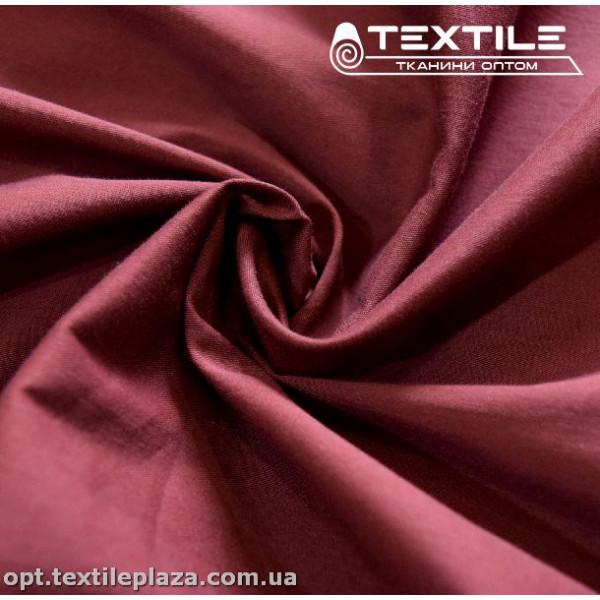 Коттон тонкий стрейчевый однотонный 3847C38 бордовый