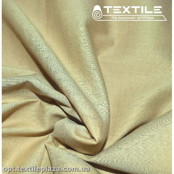 Коттон тонкий стрейчевый однотонный 3847C6 бежевый