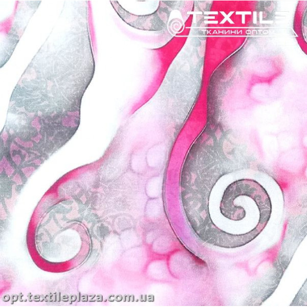 Коттон плотный стрейчевый цветной 4082D3C1 абстракция, красный