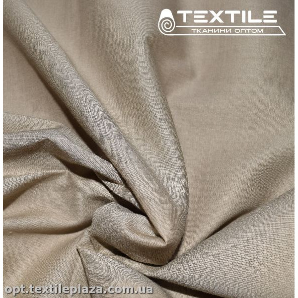 Коттон тонкий стрейчевый однотонный 3847C7 серо-бежевый