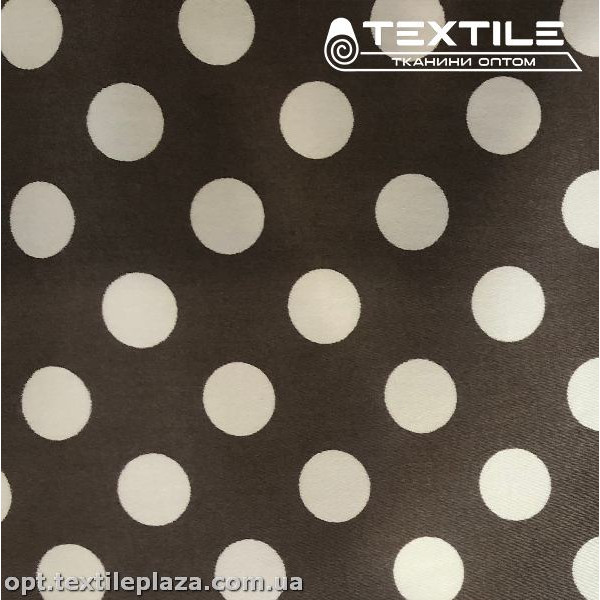 Коттон плотный стрейчевый цветной 3911D2C2 горошек, мокко