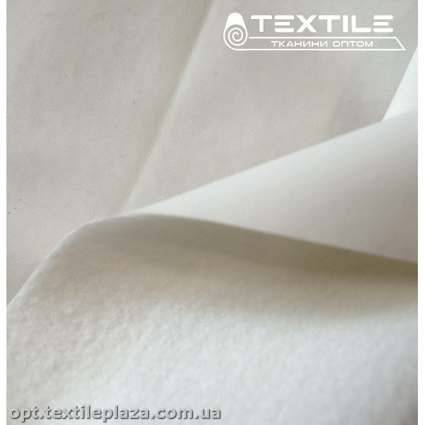 Экокожа на флисе 1008C1 стрейч, молочный