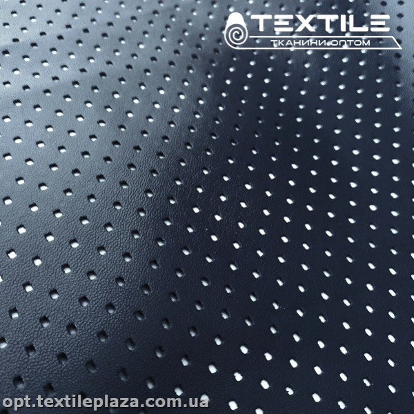 Экокожа перфорированная 2568D2C2 точки, темно-синяя
