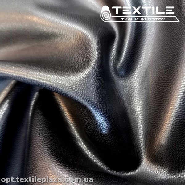 Экокожа на флисе 4160C1 стрейч, черный