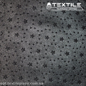 Экокожа перфорированная 9939D1C1 звезды, черный