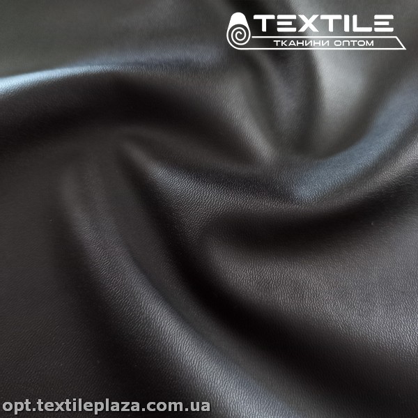 Экокожа на флисе 4164C1 стрейч, черный