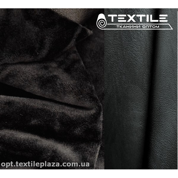 Экокожа на вельбо 2070C1 стрейч, черный