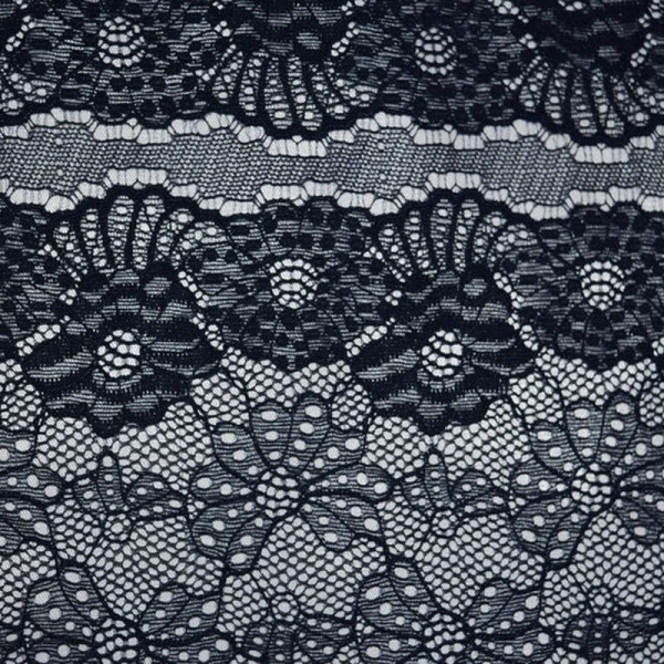 Гипюр набивной стрейчевый 2004C3 темно-синий