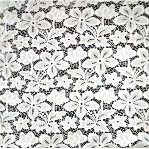 Гипюр набивной стрейчевый 9797D1C2 белый