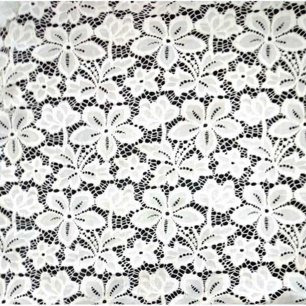 Гипюр набивной стрейчевый 9797D1C2 белый