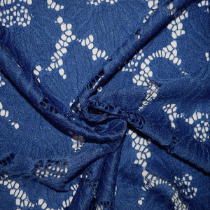 Гипюр набивной стрейчевый 15385C10 синий