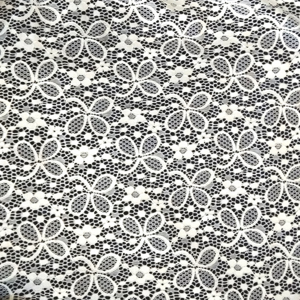 Гипюр набивной стрейчевый 8907D1C5 молочный