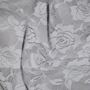 Гипюр тонкий стрейчевый 3885D1 белый