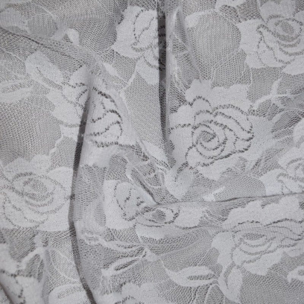 Гипюр тонкий стрейчевый 3885D1 белый