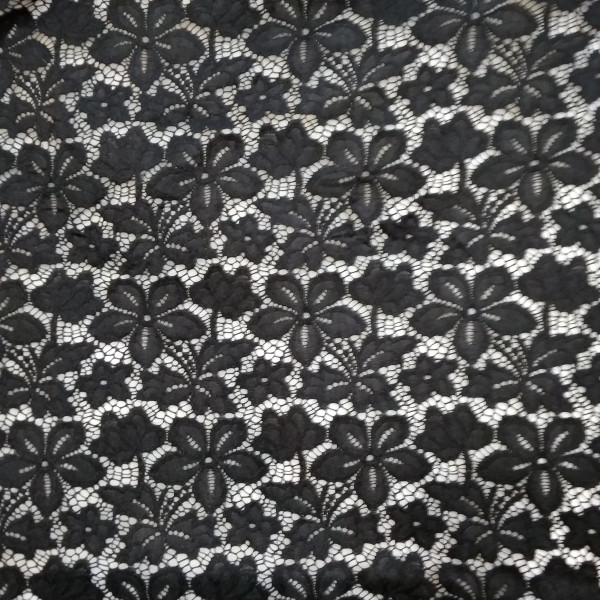 Гипюр набивной стрейчевый 11100D1C3 черный
