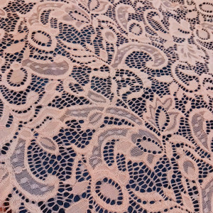 Гипюр набивной стрейчевый 2776D2C2 светло-бежевый