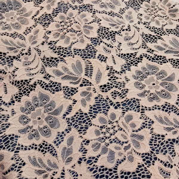 Гипюр набивной стрейчевый 15421D2C7 персиковый