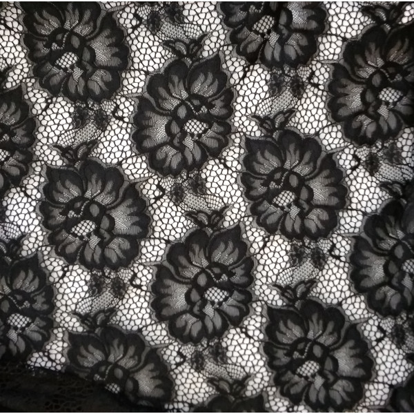 Гипюр набивной стрейчевый 15421D1C11 черный
