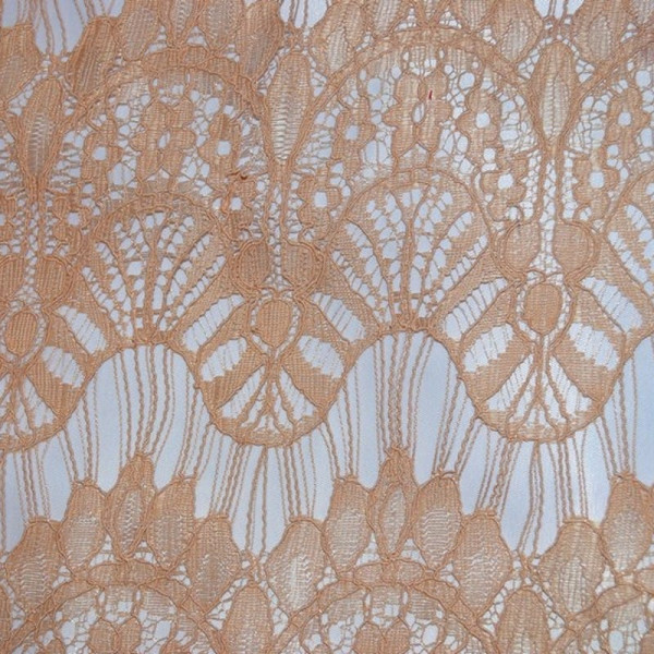 Гипюр набивной 15627D2C5 персиково-бежевый