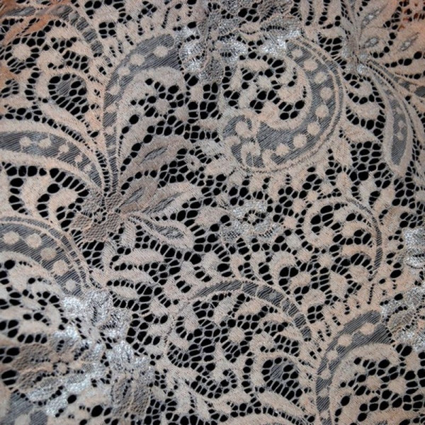 Гипюр набивной стрейчевый 15670C4 персиковый