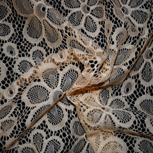 Гипюр набивной стрейчевый 15419D2C6 бежевый