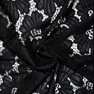 Гипюр набивной стрейчевый 15385C13 черный